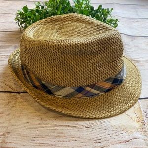 Fedora Hat with Plaid trim accent